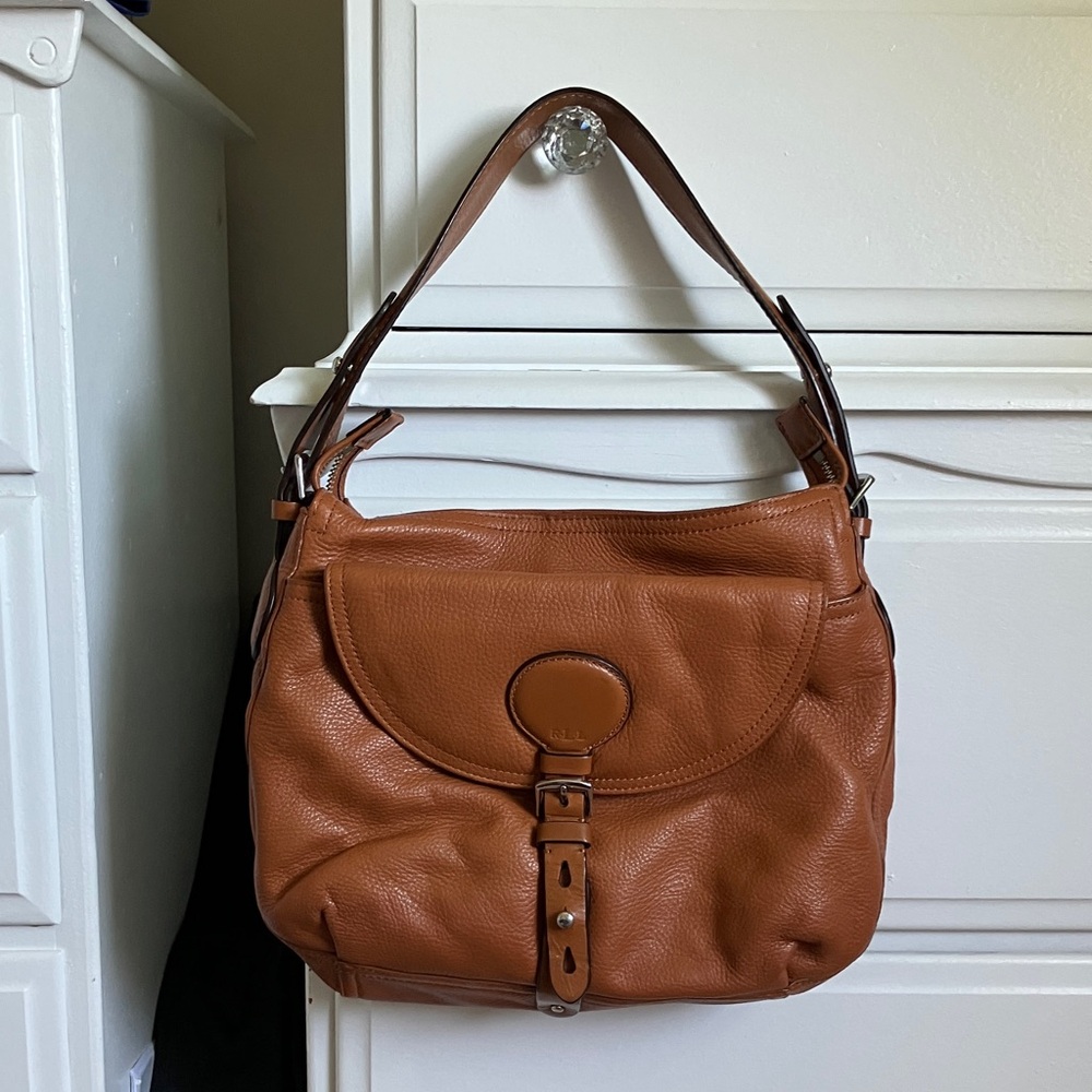 Lauren Ralph Lauren Brown Leather Shoulder Bag